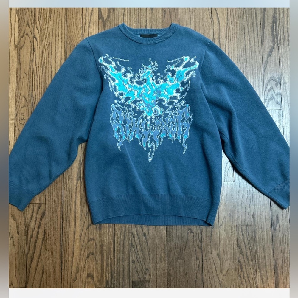 8th Wonder Men's Teal Graphic Crewneck Sweater